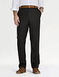 Twill Trouser With Side Elastic Waist - Black