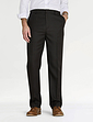 Twill Trouser With Side Elastic Waist - Black