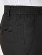 Twill Trouser With Side Elastic Waist - Black