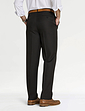 Twill Trouser With Side Elastic Waist - Black