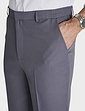 Twill Trouser With Side Elastic Waist - Grey