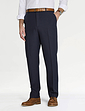 Twill Trouser With Side Elastic Waist - Navy