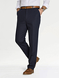 Twill Trouser With Side Elastic Waist - Navy