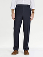 Twill Trouser With Side Elastic Waist - Navy