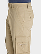 Pegasus Stretch Cargo Trousers With Belt - Stone