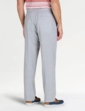 Pegasus Linen Look Pull On Cotton Trouser - Dark Stone