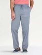Pegasus Linen Look Pull On Cotton Trouser - Denim