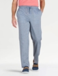 Pegasus Linen Look Pull On Cotton Trouser - Denim