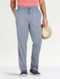 Pegasus Linen Look Pull On Cotton Trouser - Denim