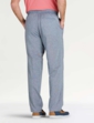 Pegasus Linen Look Pull On Cotton Trouser - Denim