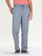 Pegasus Linen Look Pull On Cotton Trouser - Denim