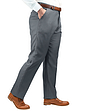 High Rise Twill Trouser with Stretch Waist - Grey