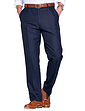 High Rise Twill Trouser with Stretch Waist - Navy