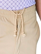 High Waist Easy Pull On Cotton Trouser - Sand