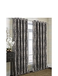 Elanie Heavyweight Jacquard Eyelet Curtains - Grey