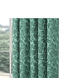 Classic Jacquard Lined Curtains Green