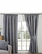 Aztec Lined Curtains Navy