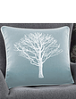Woodland Trees Filled Cushion Duck Egg Blue