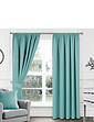 Woven Satin Total Blackout Curtains - Teal