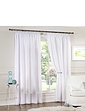 Plain Lined Voile Curtains - White