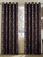 Lorenzo Eyelet Lined Jacquard Curtains - Chocolate