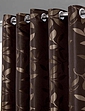 Lorenzo Eyelet Lined Jacquard Curtains - Chocolate