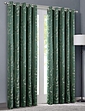 Lorenzo Eyelet Lined Jacquard Curtains - Green