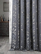 Lorenzo Eyelet Lined Jacquard Curtains - Grey