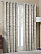 Lorenzo Eyelet Lined Jacquard Curtains - Natural