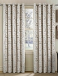 Lorenzo Eyelet Lined Jacquard Curtains - Natural