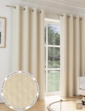 Tokyo Eyelet Thermal Velour Curtains - Cream