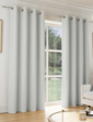 Tokyo Eyelet Thermal Velour Curtains - Grey