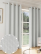 Tokyo Eyelet Thermal Velour Curtains - Grey