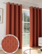 Tokyo Eyelet Thermal Velour Curtains - Terracotta