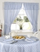 Molly Gingham Kitchen Curtain Set - Blue