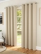 Supersoft Satin Thermal Blockout Eyelet Curtains - Beige