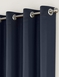 Supersoft Satin Thermal Blockout Eyelet Curtains - Navy