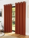 Supersoft Satin Thermal Blockout Eyelet Curtains - Terracotta