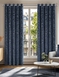 Richmond Cut Velvet Eyelet Curtains - Charcoal