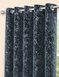 Richmond Cut Velvet Eyelet Curtains - Charcoal