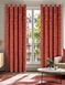 Richmond Cut Velvet Eyelet Curtains - Terracotta