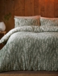 Winter Foliage Fleece Quilt Cover Set - Green