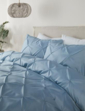 Lara Pintuck Quilt Cover Set - Blue