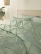 Lara Pintuck Quilt Cover Set - Green