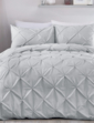 Lara Pintuck Quilt Cover Set - Grey