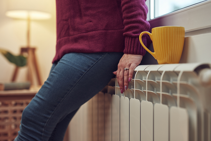 Ladies Bra Drying on a Radiator Stock Photo - Image of domestic