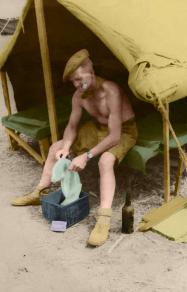 Colourised photo of Edward Lovegrove