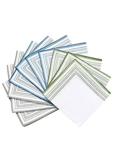 Pack Of 10 Handkerchiefs With Colour Border