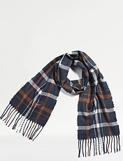 Mens Check Scarf  Blue