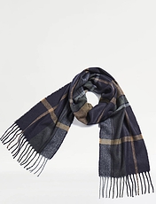 Mens Check Scarf  Blue